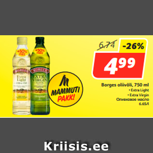 Allahindlus - Borges oliivõli, 750 ml