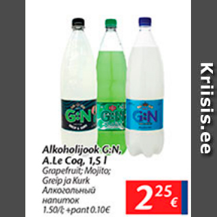 Allahindlus - Alkohoolijook G:N, A.Le Cog, 1,5 l