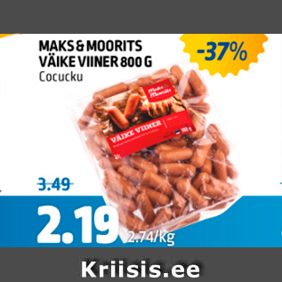 Allahindlus - MAKS & MOORITS VÄIKE VIINER 800 G