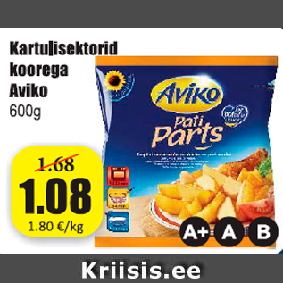 Allahindlus - Kartulisektorid koorega Aviko 600 g