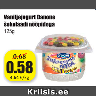 Allahindlus - Vaniljejogurt Danone sokolaadi nööpidega 125 g