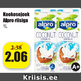 Allahindlus - Kookosejook Alpro riisiga 1 L