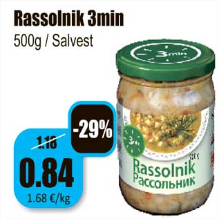 Allahindlus - Rassolnik 3min 500g / Salvest