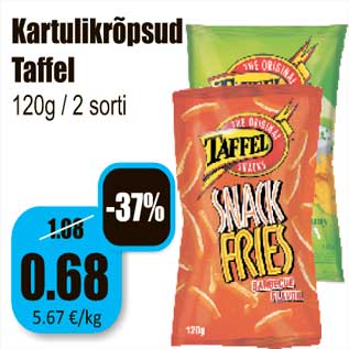 Allahindlus - Kartulikrõpsud Taffel 120g / 2 sorti