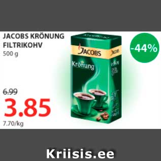 Allahindlus - JACOBS KRÖNUNG FILTRIKOHV, 500 G