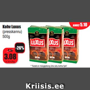 Allahindlus - Kohv Luxus (presskannu) 500g