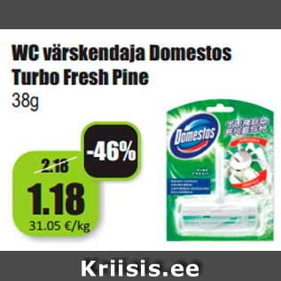 Allahindlus - WC värskendaja Domestos Turbo Fresh Pine 38g