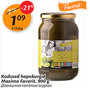 Allahindlus - Kodused hapukurgid Maxima Favorit, 900 g