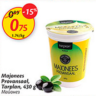 Allahindlus - Majonees Provansaal, Tarplan, 430 g