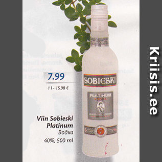 Allahindlus - Viin Sobieski Platinum