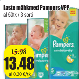 Allahindlus - Laste mähkmed Pampers VPP