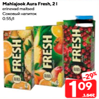 Allahindlus - Mahlajook Aura Fresh, 2 l