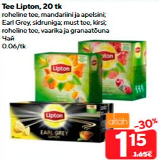 Allahindlus - Tee Lipton, 20 tk