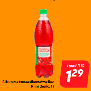 Allahindlus - Siirup metsmaasikamaitseline Rimi Basic, 1 l