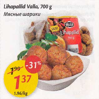 Allahindlus - Lihapallid Valla, 700 g