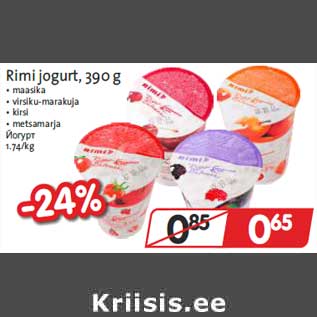 Allahindlus - Rimi jogurt, 390 g