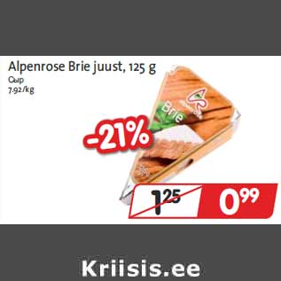 Allahindlus - Alpenrose Brie juust, 125 g