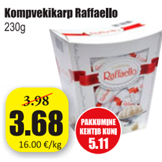 Allahindlus - Kompvekikarp Raffaello 230 g