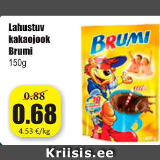 Allahindlus - Lahustuv kakaojook Brumi 150 g