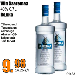 Allahindlus - Viin Saaremaa 40% 0,7L