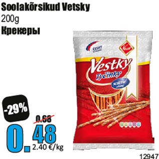 Allahindlus - Soolakõrsikud Vetsky 200g