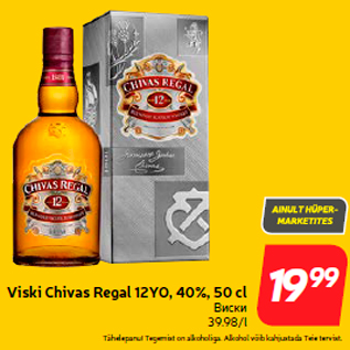 Allahindlus - Viski Chivas Regal 12YO, 40%, 50 cl