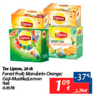 Allahindlus - Tee Lipton, 20 tk