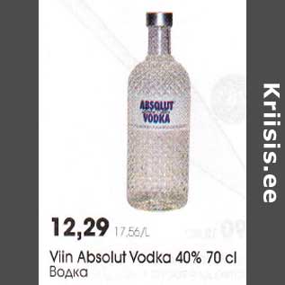 Allahindlus - Viin Absolut Vodka 40% 70 cl