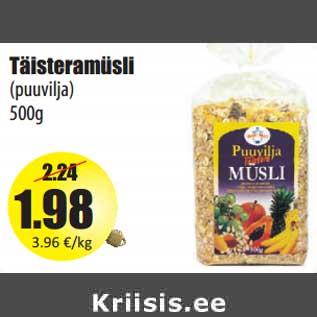 Allahindlus - Täisteramüsli (puuvilja) 500g