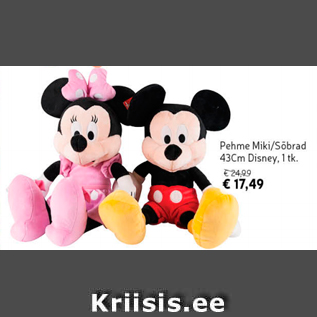 Allahindlus - Pehme Miki/Sõbrad 43 cm Disney, 1 tk