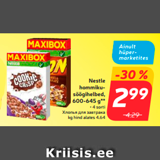 Allahindlus - Nestle hommikusöögihelbed, 600-645 g**