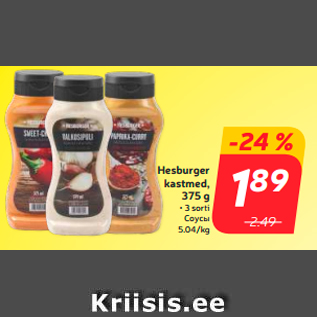 Allahindlus - Hesburger kastmed, 375 g