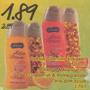 Allahindlus - Luksja Vitamiini dušigeel, 500 ml . Orange & Маndаrinе . Grapefruit & Pomegranate