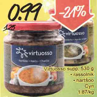 Allahindlus - Virtuosso supp, 530 g . rassolnik . hartšoo