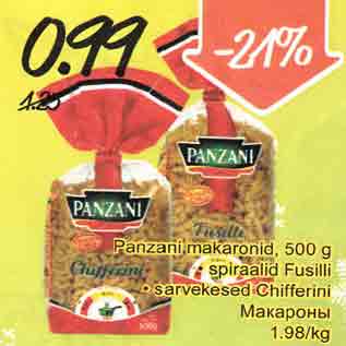 Allahindlus - Panzani, makaronid, 500 g