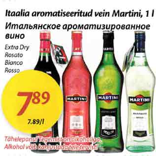 Allahindlus - Itaalia aromatiseeritud vein Martini, 1 l