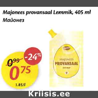 Allahindlus - Majonees provansaal Lemmik, 405 ml