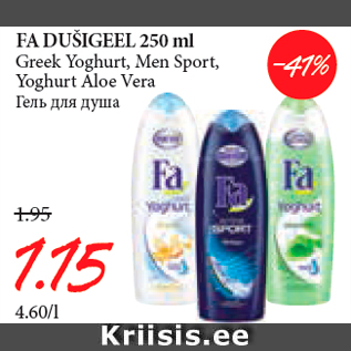 Allahindlus - FA DUŠIGEEL 250 ml