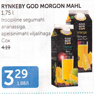 Allahindlus - RYNKEBY GOD MORGON MAHL 1,75 L