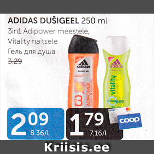 Allahindlus - ADIDAS DUŠIGEEL 250 ML