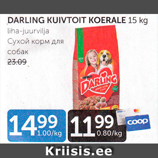 Allahindlus - DARLING KUIVTOIT KOERALE 15 KG