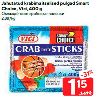 Allahindlus - Jahutatud krabimaitselised pulgad Smart Choice, Vici, 400 g