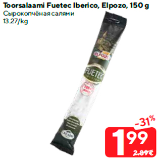 Allahindlus - Toorsalaami Fuetec Iberico, Elpozo, 150 g