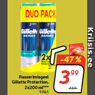 Allahindlus - Raseerimisgeel Gillette Protection, 2x200 ml***