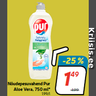 Allahindlus - Nõudepesuvahend Pur Aloe Vera, 750 ml*