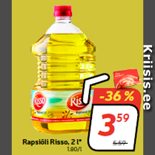 Allahindlus - Rapsiõli Risso, 2 l*