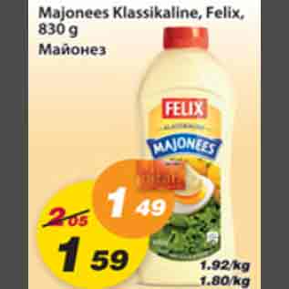 Allahindlus - Majonees Klassikaline, Felix, 830g