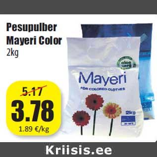 Allahindlus - Pesupulber Mayeri Color 2kg