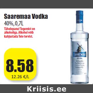 Allahindlus - Saaremaa Vodka