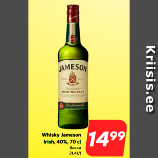 Allahindlus - Whisky Jameson Irish, 40%, 70 cl